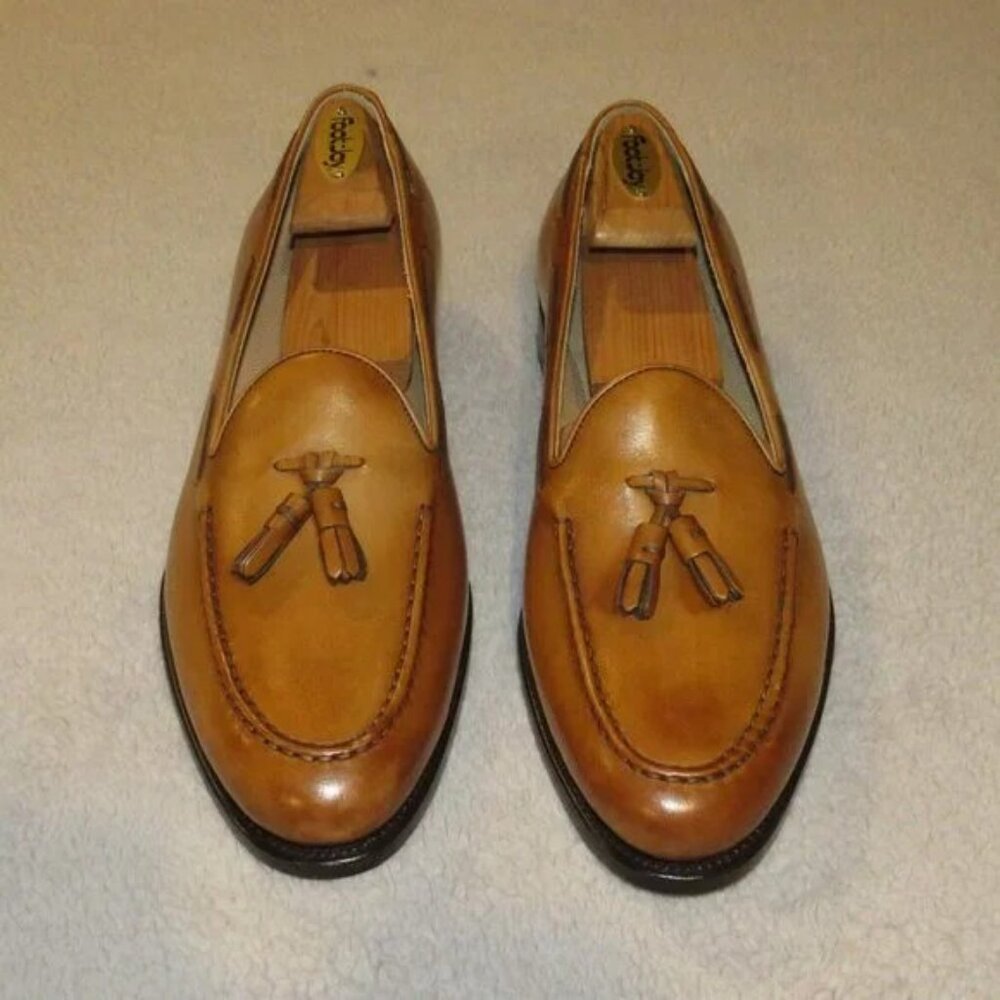 Kiton Huston Brown Calf Leather Moccasain Tassel Loafers 10 NWOB
